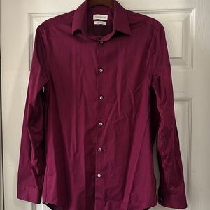 Calvin Klein Red Dress Shirt Classic Style